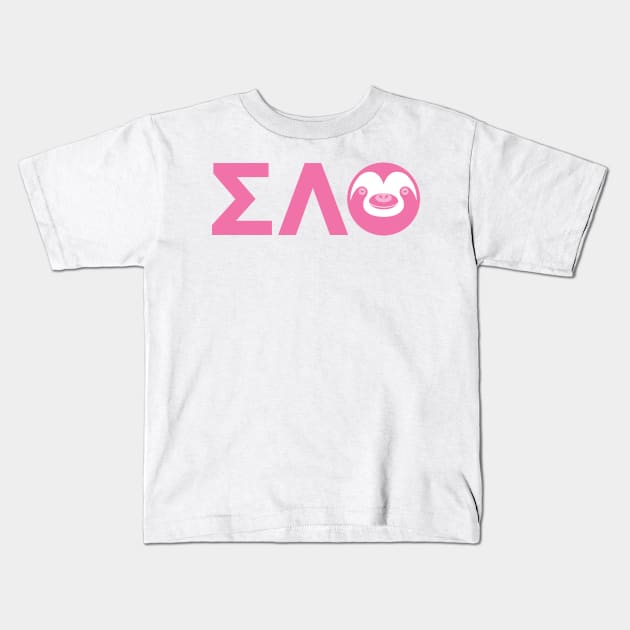 Slotherhouse Sorority - Sigma Lambda Theta Kids T-Shirt by huckblade